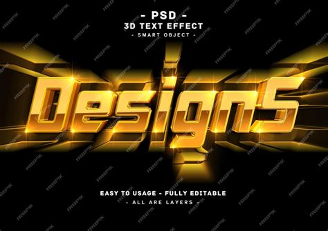 Premium Psd Designs 3d Golden Text Style Effect