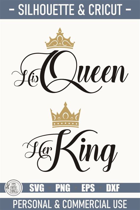 His Queen Her King Svg King And Queen Svg Couple Svg Shirt Etsy