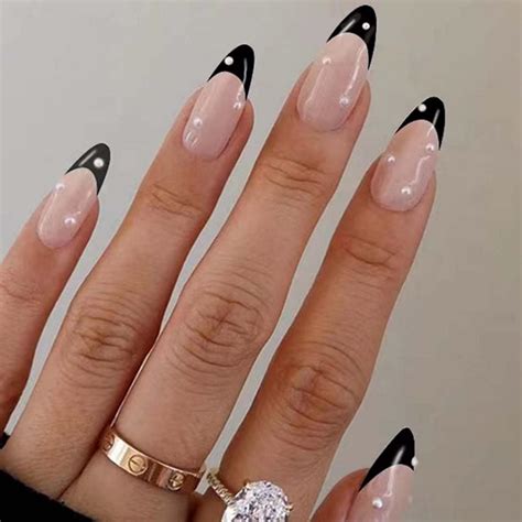 Hkanlre Nude Press On Nails French Long Fake Coffin Nails