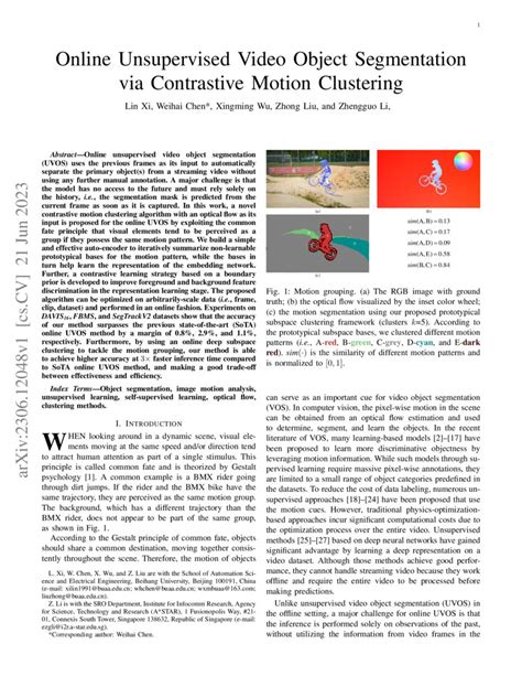 Online Unsupervised Video Object Segmentation Via Contrastive Motion Clustering Deepai