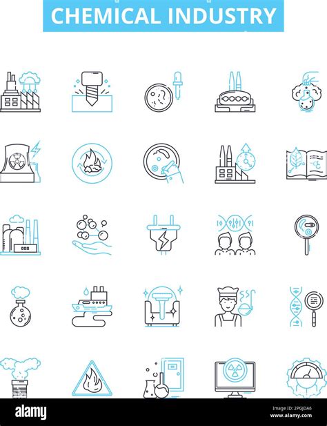 Chemical Industry Vector Line Icons Set Chemicals Industry