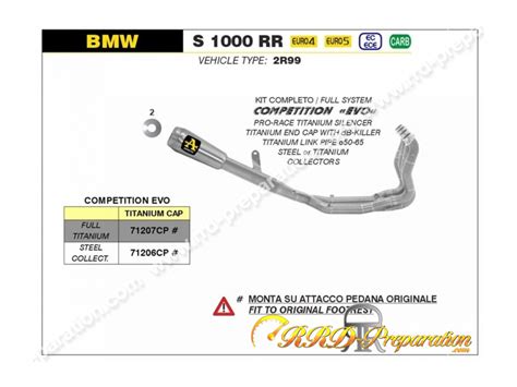 L Nea Completa De Escape Arrow Competition Evo Para Motocicleta Bmw S