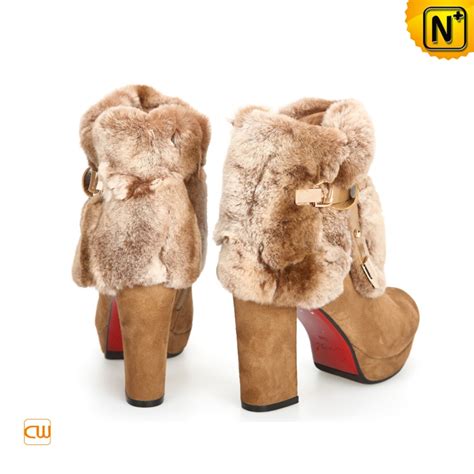 Women High Heel Fur Trimmed Boots | CWMALLS