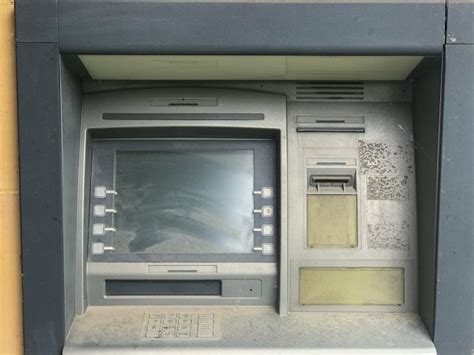 Premium Photo Old Nonworking Atm Atm In The Dust No Money