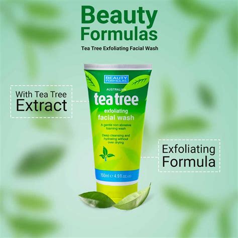 Beauty Formulas Tea Tree Exfoliating Facial Wash