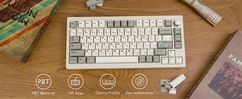 Amazon Jolintal Keys Retro Japanese Keycaps Set Ash Grey Pbt