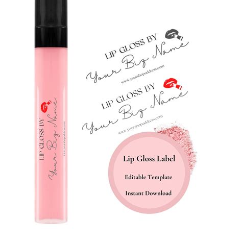 Lip Gloss Label Template Transparent Labels For Tubes Black Font Lip