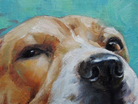 Smiling Beagle Oil Painting Pet Portraitanimal Wall Art Etsy