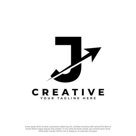 Premium Vector Initial Letter J Artistic Creative Arrow Up Shape