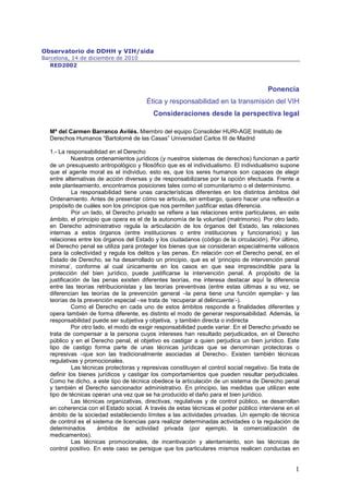 éTica y responsabilidad en la transmisión del vih PDF