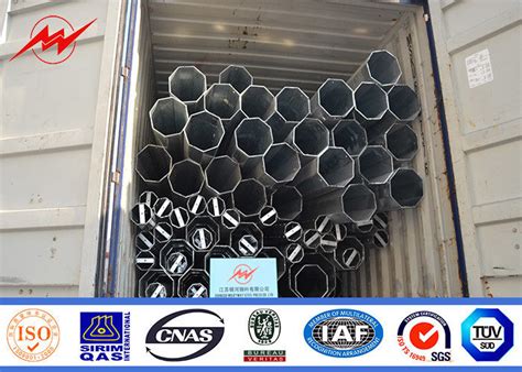 Octagonal Electrical Power Pole Hot Dip Galvanized Steel Pole Long Service