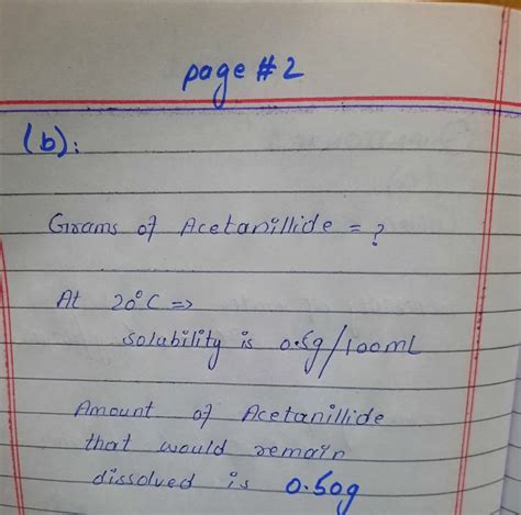 Solved Consider The Solubility Profile Outlined Below Of Acetanilide