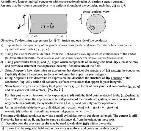 Solved An Infinitely Long Cylindrical Conductor With Chegg