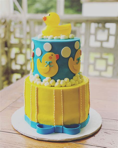 Rubber Ducky Baby Shower Cake | Rubber ducky cake, Rubber duck cake ...