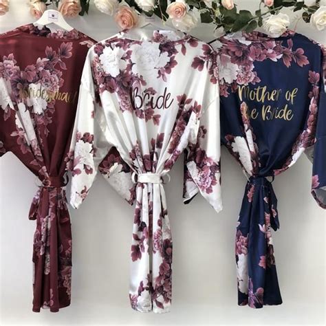 Blossom Silk Bridal Robes Bridal Robe Satin Bridesmaid Robe Etsy Silk Bridal Robe Bridal