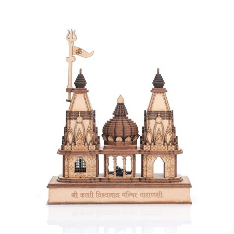 Laser Art Kashi Vishwanath Temple Wooden Model Exquisite Mdf Craft