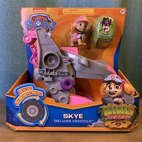 Paw Patrol Dino Rescue Skye S Deluxe Rev Up Vehicle With Mystery Dino