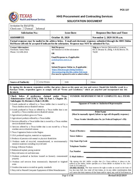 IFB Solicitation Template Doc Template PdfFiller