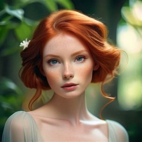 Beautiful Elegant Serene Woman With Ginger Hair E