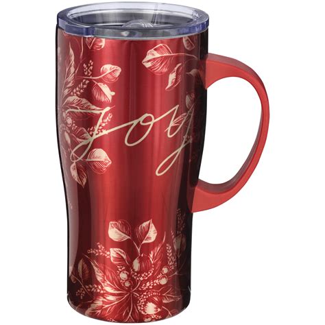 Destination Holiday Joy Stainless Steel Coffee Tumbler With Handle