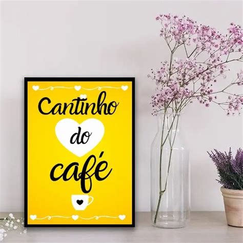 Quadro Cantinho do Café Amarelo a3 Vidro Elo7