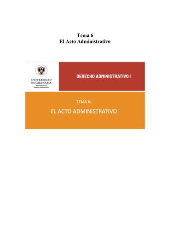 Tema 6 El Acto Administrativo Pdf