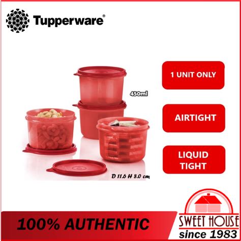 Tupperware Snack N All 450ml Red Snack Food Container Air Tight