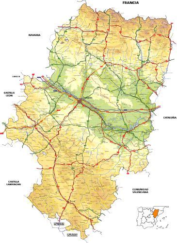 Mapa De Carreteras De Aragon Mapa De Carreteras En Aragon Mapa De