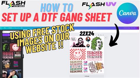 Designing A Dtf Gang Sheet In Canva Pro With Free Stock Images Dtf