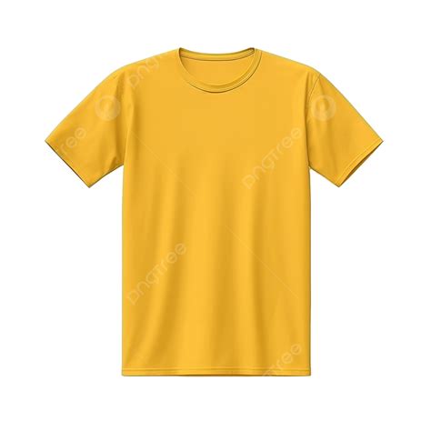 Templat Mockup Kaos Kuning Polos Dengan Tampilan Depan Dan Belakang Ai Generatif Terisolasi