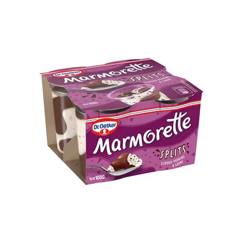 Dr Oetker Marmorette Schoko Pudding Mit Splits 4er 100g 2 69