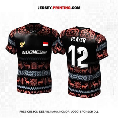 Jersey Futsal Hitam Motif Batik Rusa 100 Jersey Printing Bikin