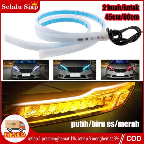 Jual Pcs Lampu Led Alis Tempel Drl Cm Cm Mobil Motor Sein Running