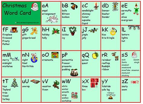 Christmas Alphabet Christmas Words That Start With Z / A christmas word ...