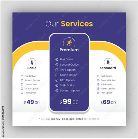 Grafika Wektorowa Stock Pricing Table And Pricing Chart For Web Or App