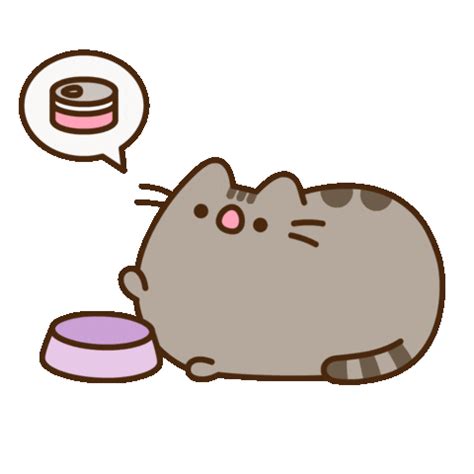 Cat Food Eating Sticker by Pusheen for iOS & Android | GIPHY