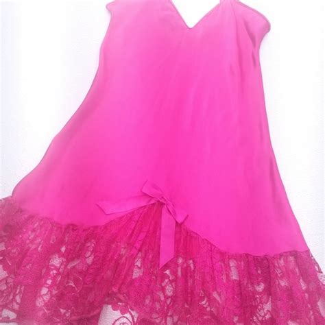 Feather Bed Intimates Intimates Sleepwear Vintage Hot Pink Nightgown Nightie Lingerie