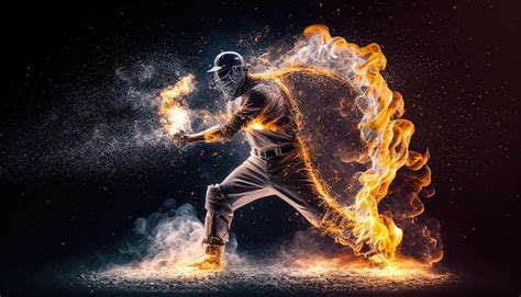 Premium Photo A Man With Fire On His Back Is Shown In Front Of A