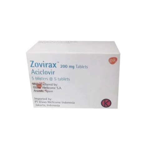 Zovirax 200 Mg 5 Tablet Manfaat Kandungan Dosis Dan Efek Samping