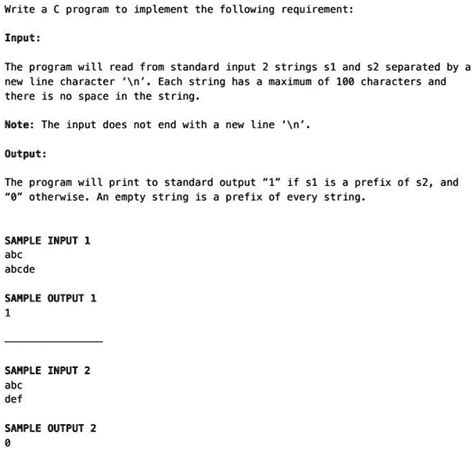 Solved Program In C Please Write A C Program To Implement The Following Requirement Input The