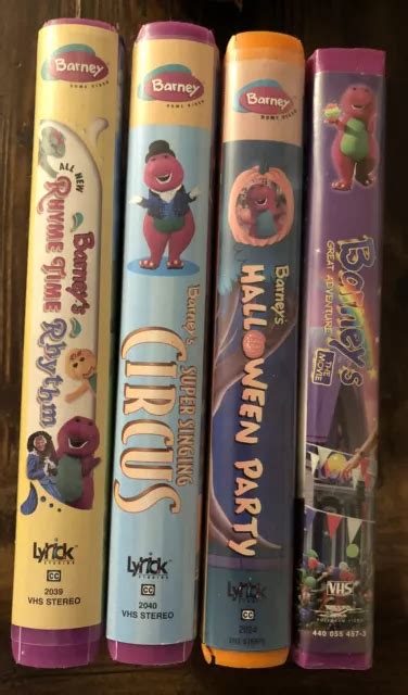 Barney Vhs Lot 4x Barney’s Halloween Great Adventure Circus Rhyme Time 55 57 Picclick Ca