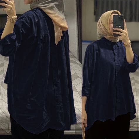 Jual KEMEJA WANITA OVERSIZE ATASAN CARREN KEKINIAN PAKAIAN RIKA TOP