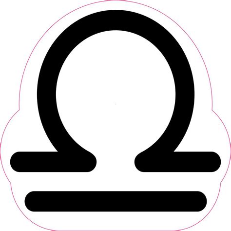 Stickertalk Libra Symbol Vinyl Sticker 4 Inches X 4 Inches