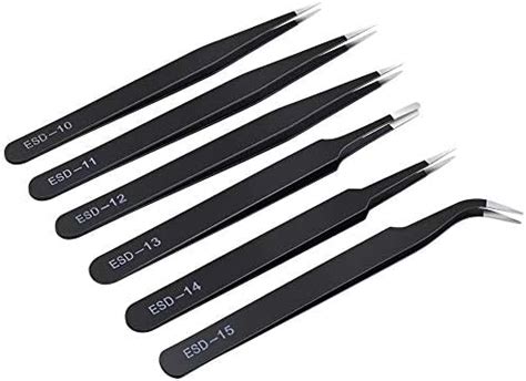 Amazon Precision Tweezers Set 6PCS Anti Static ESD Industrial