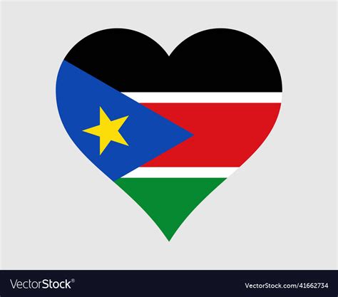 South Sudan Sudanese Love Heart Flag Icon Sign Vector Image