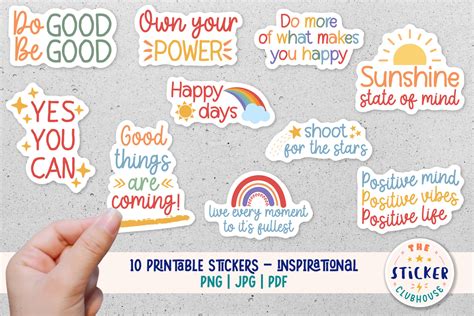 Printable Inspirational Sticker Bundle Graphic By Thestickerclubhouse