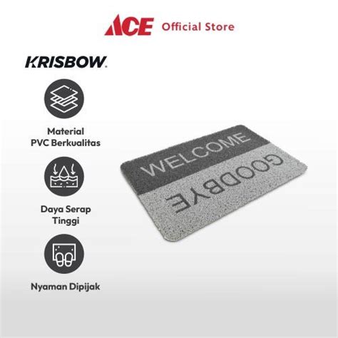 Jual Promo Ace Krisbow 40X60 Cm Keset Pintu Welcome And Goodbye Abu