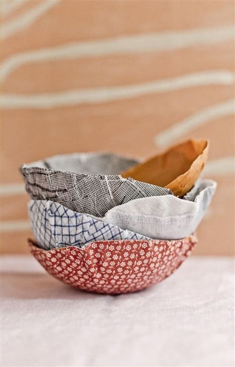 How To Make Fabric Bowls Similar To Paper Mache But With Fabric Scraps