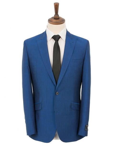 Scott Bright Blue Mohair Contemporary Fit Suit