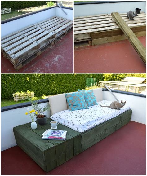 This Pallet Daybed Is Excellent For Your Balcony Or Patio Diy Bench